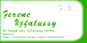ferenc ujfalussy business card